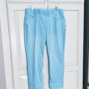 Soft Surroundings Ultimate Denim Crop Jean NWOT Pant - Size L Aqua Skimmer Jeans